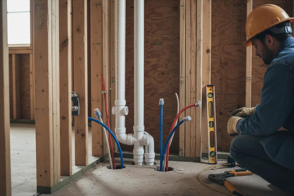 Drain and supply rough-in during Drain Cleaning in Mesa